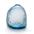 Smoky Blue Irregularly Shaped Erose Literary Glass Vase